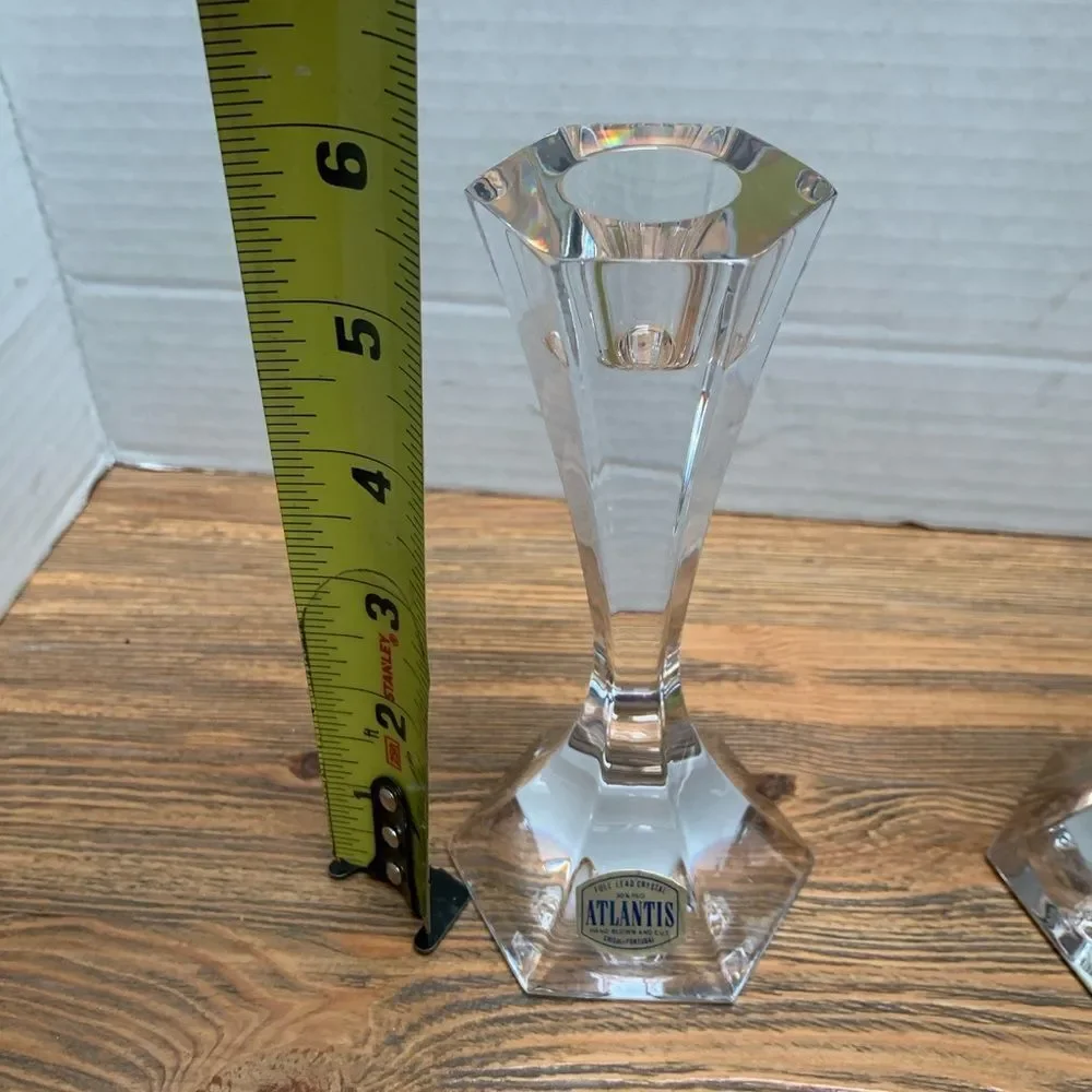 Atlantis Crystal Candle Holders Elegant Home Accents